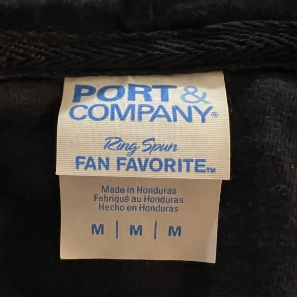 Port & Company Core Fleece Full-Zip Hooded Sweatshirt Black With Graphics Size M - Picture 4 of 5